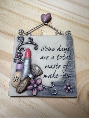 Decorative Pink Lipstick Wall Plaque - Inspirational Makeup Quote